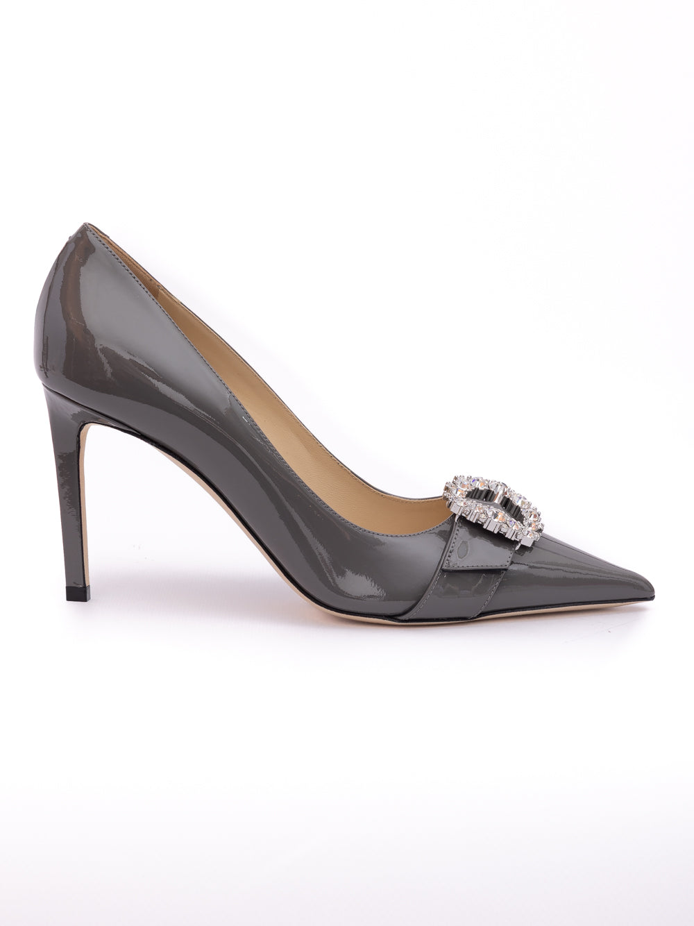 Storm Grey Patent Leather Chery 85 Pumps