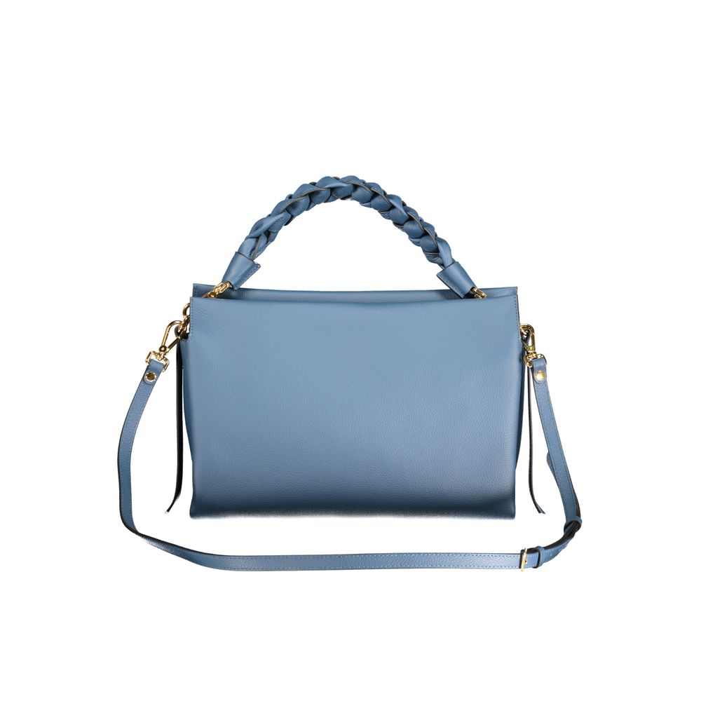 Blue Leather Women Handbag