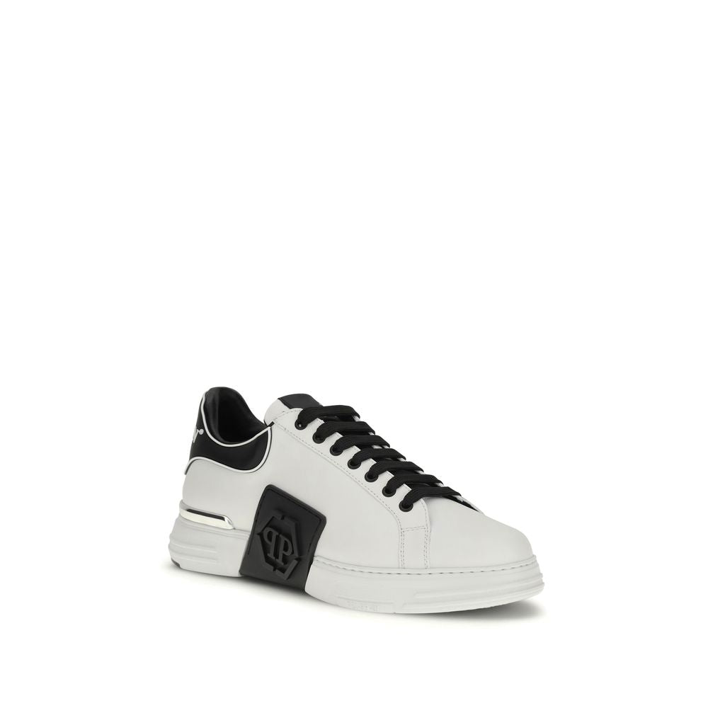 White Calf Leather Bos Taurus Low Top Sneakers