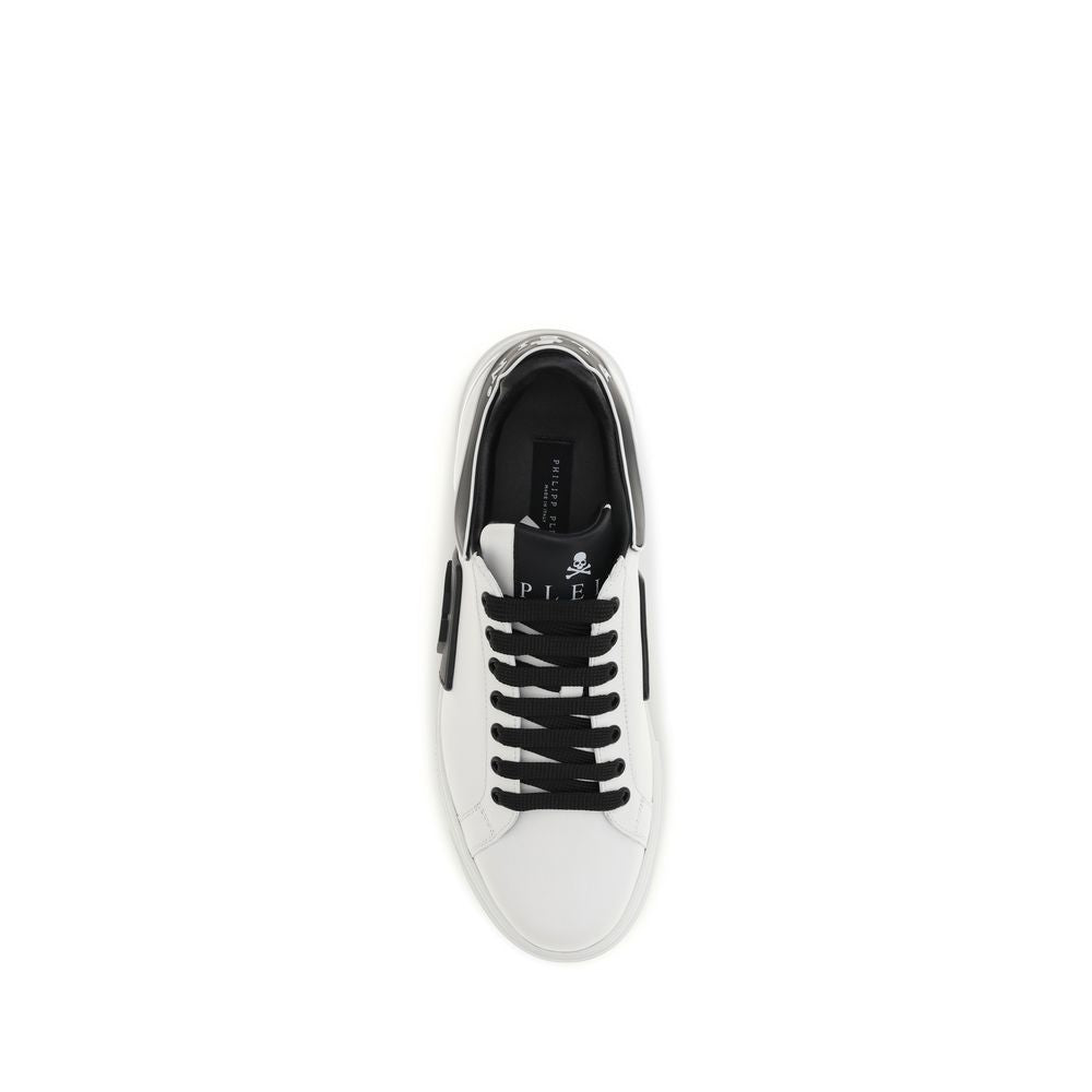 White Calf Leather Bos Taurus Low Top Sneakers