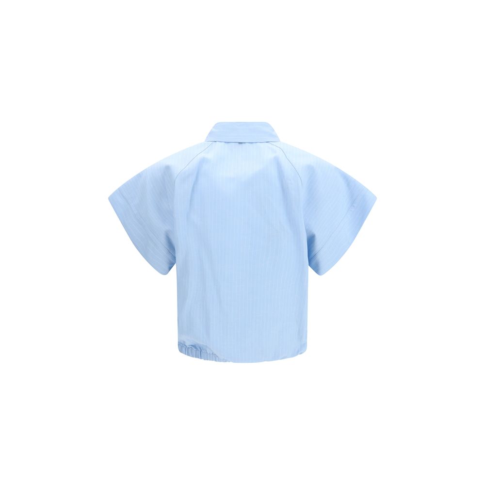 Blue Viscose Shortsleeve Shirt