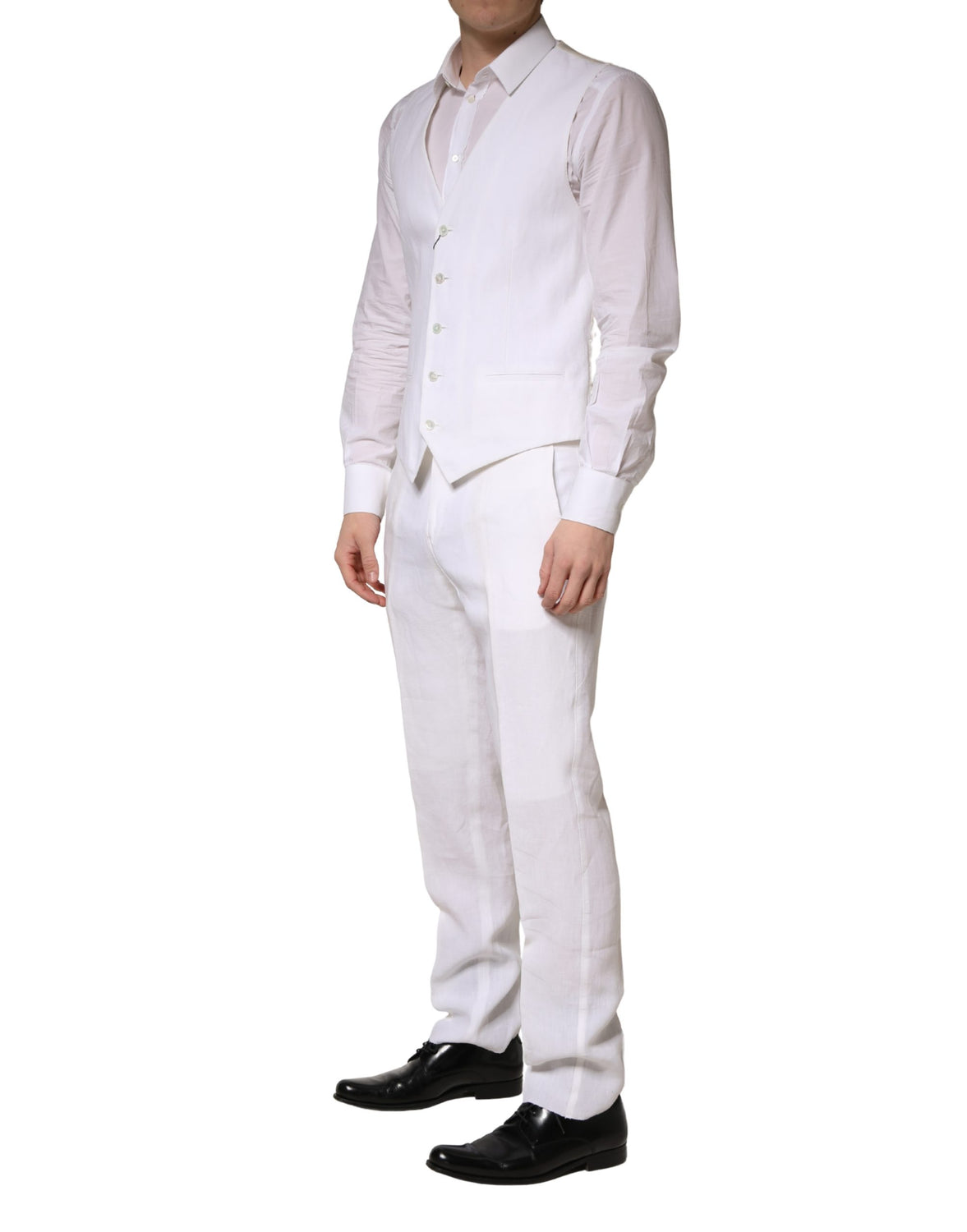 White SARTORIA Linen 2 Piece Men Formal Suit