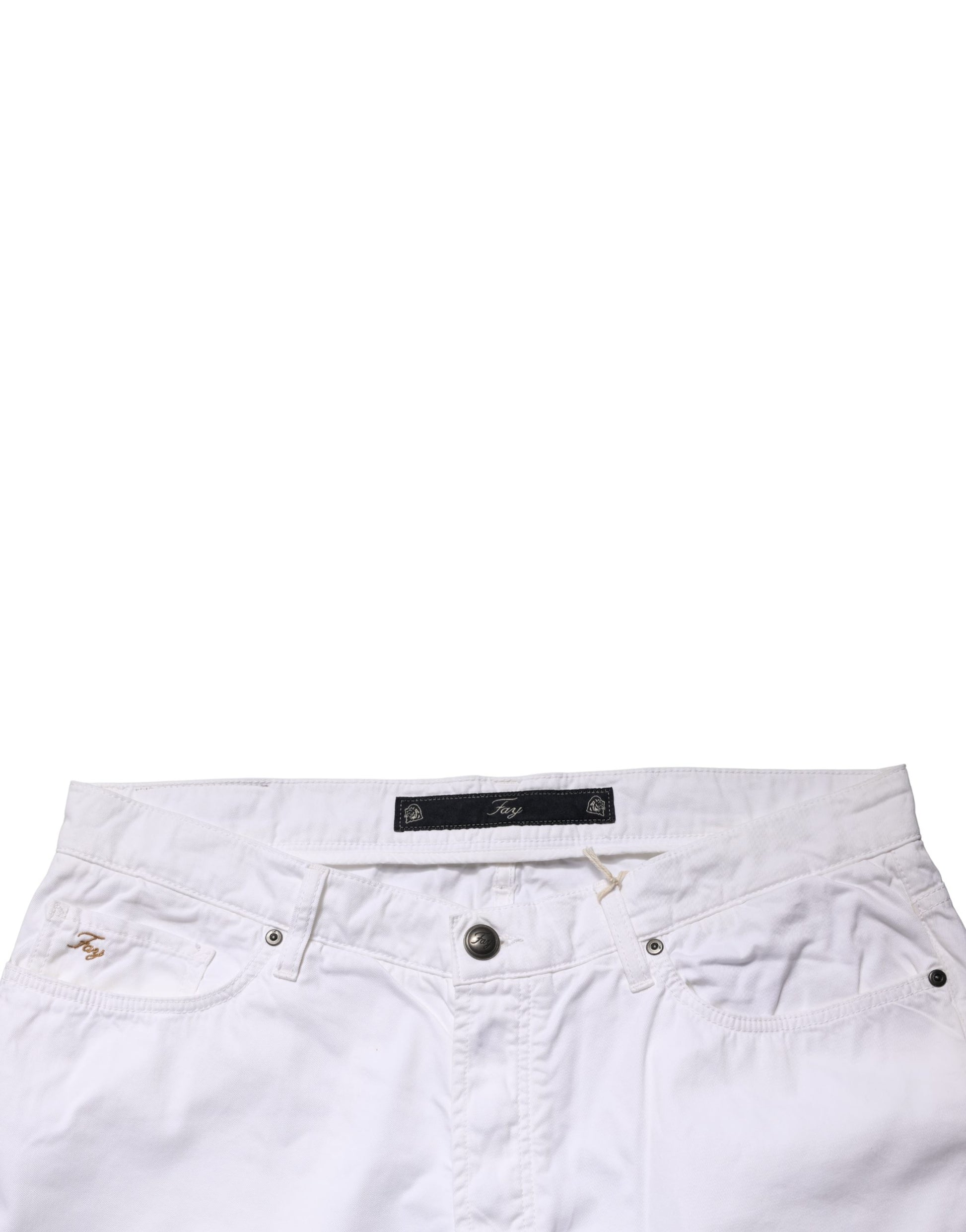 White Cotton Stretch Straight Casual Men Denim Trouser Jeans