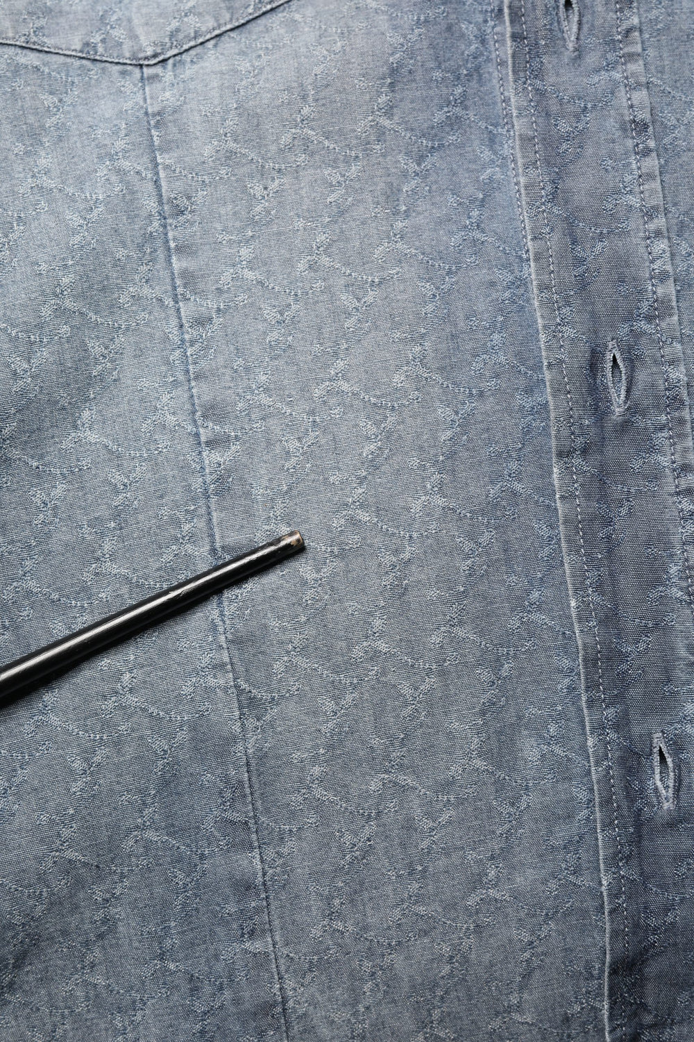 DarkBlue Long Sleeve Collared Denim Shirt