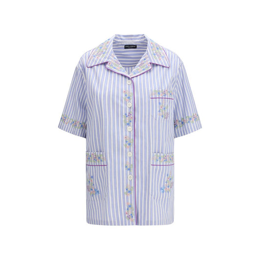Blue Cotton Shortsleeve Shirt
