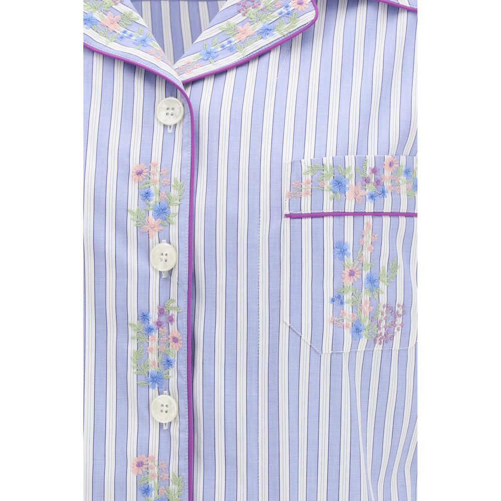 Blue Cotton Shortsleeve Shirt