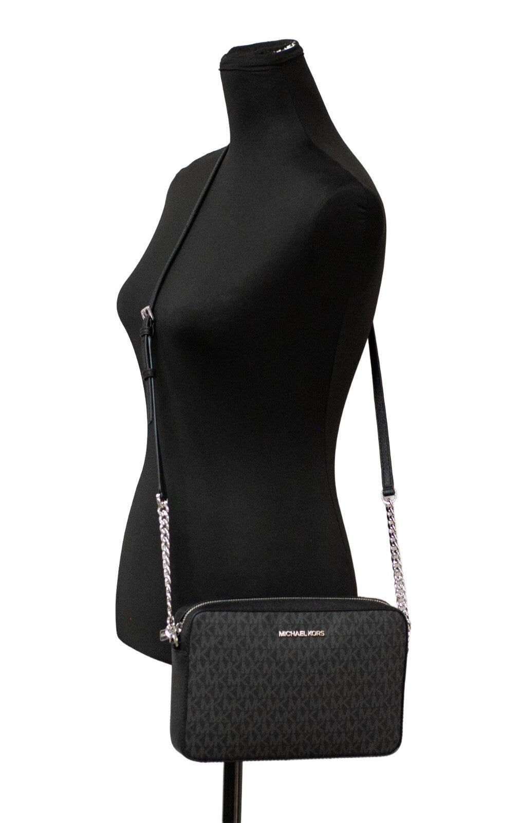 Michael Kors Jet Set Large East West Crossbody Black MK Signature