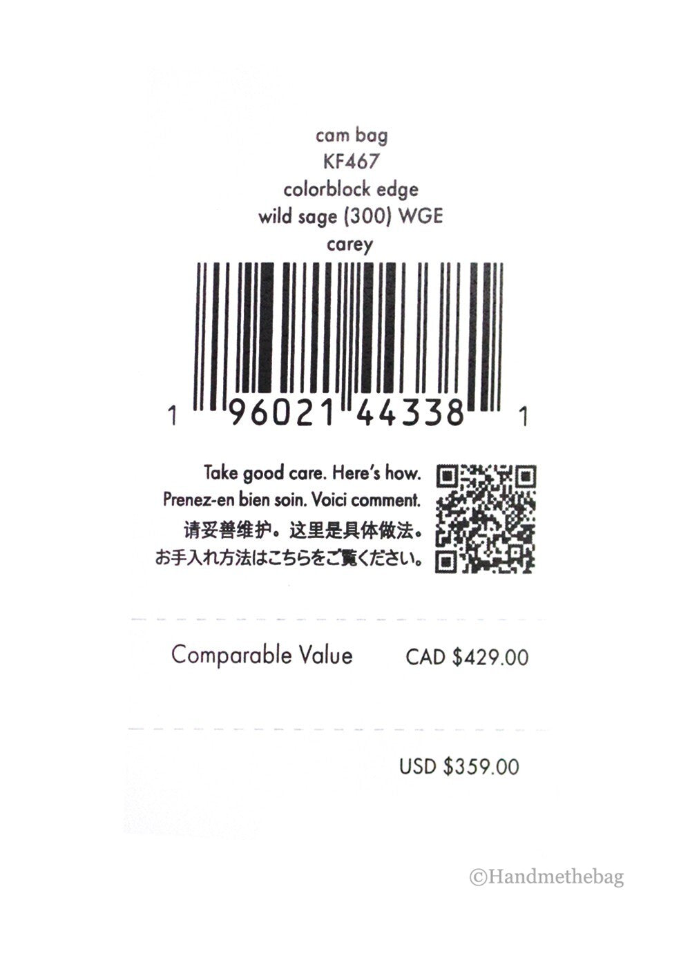 Kate Spade Carey Mini Wild Sage Quilted Smooth Leather Camera Crossbody Bag