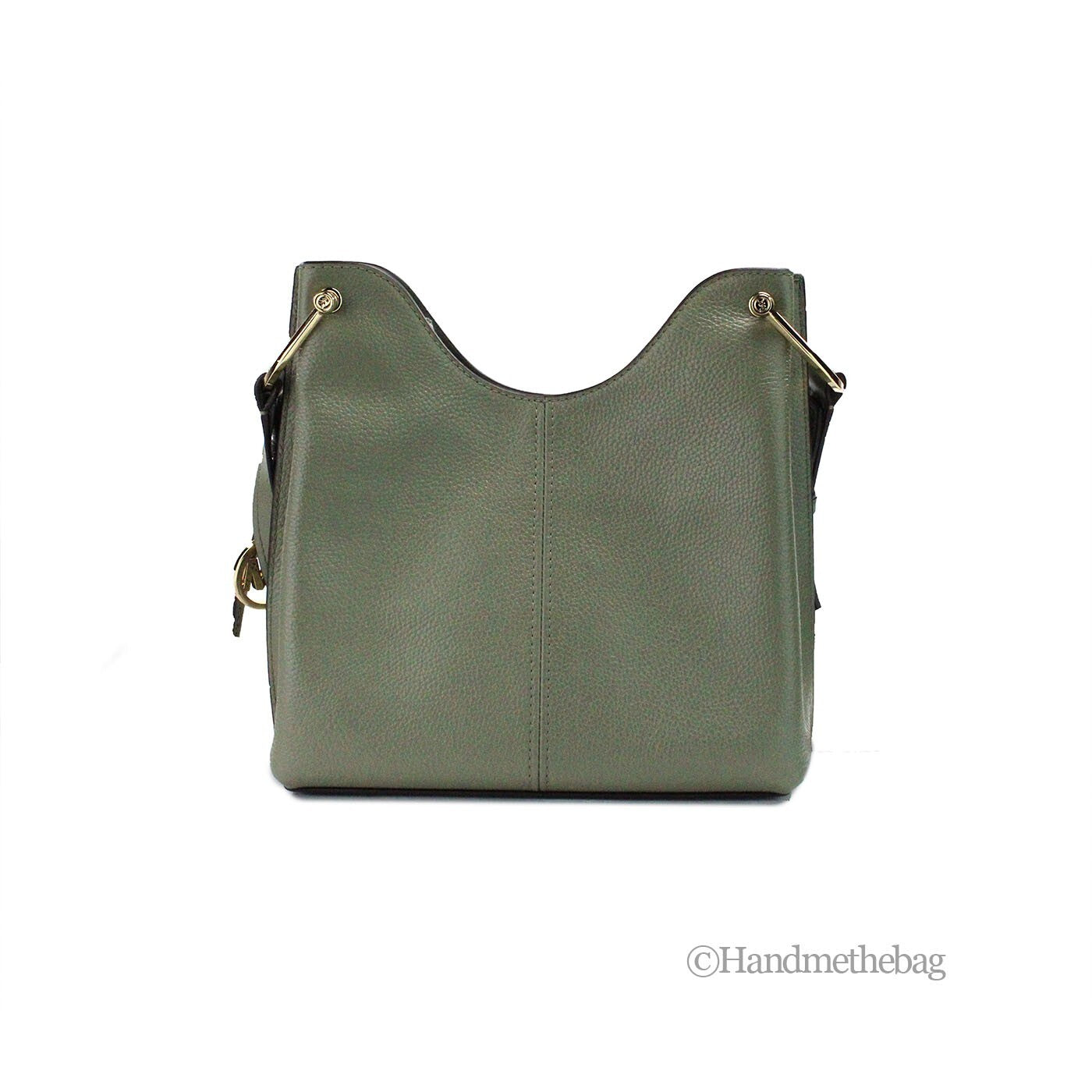 Michael Kors Joan Small Green Perforated Suede Leather Slouchy Messenger Handbag