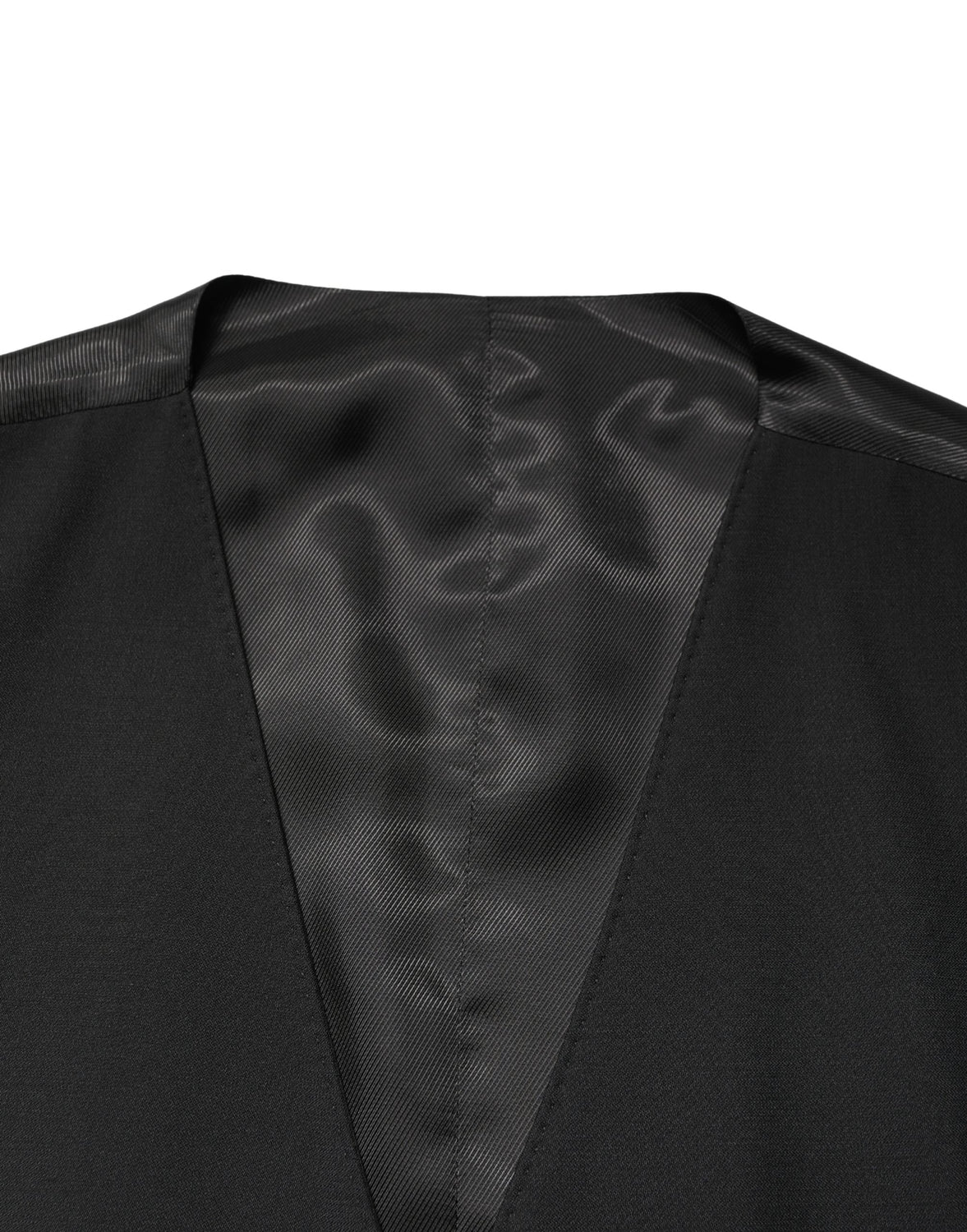 Black Wool Single Breasted Men Waistcoat Vest