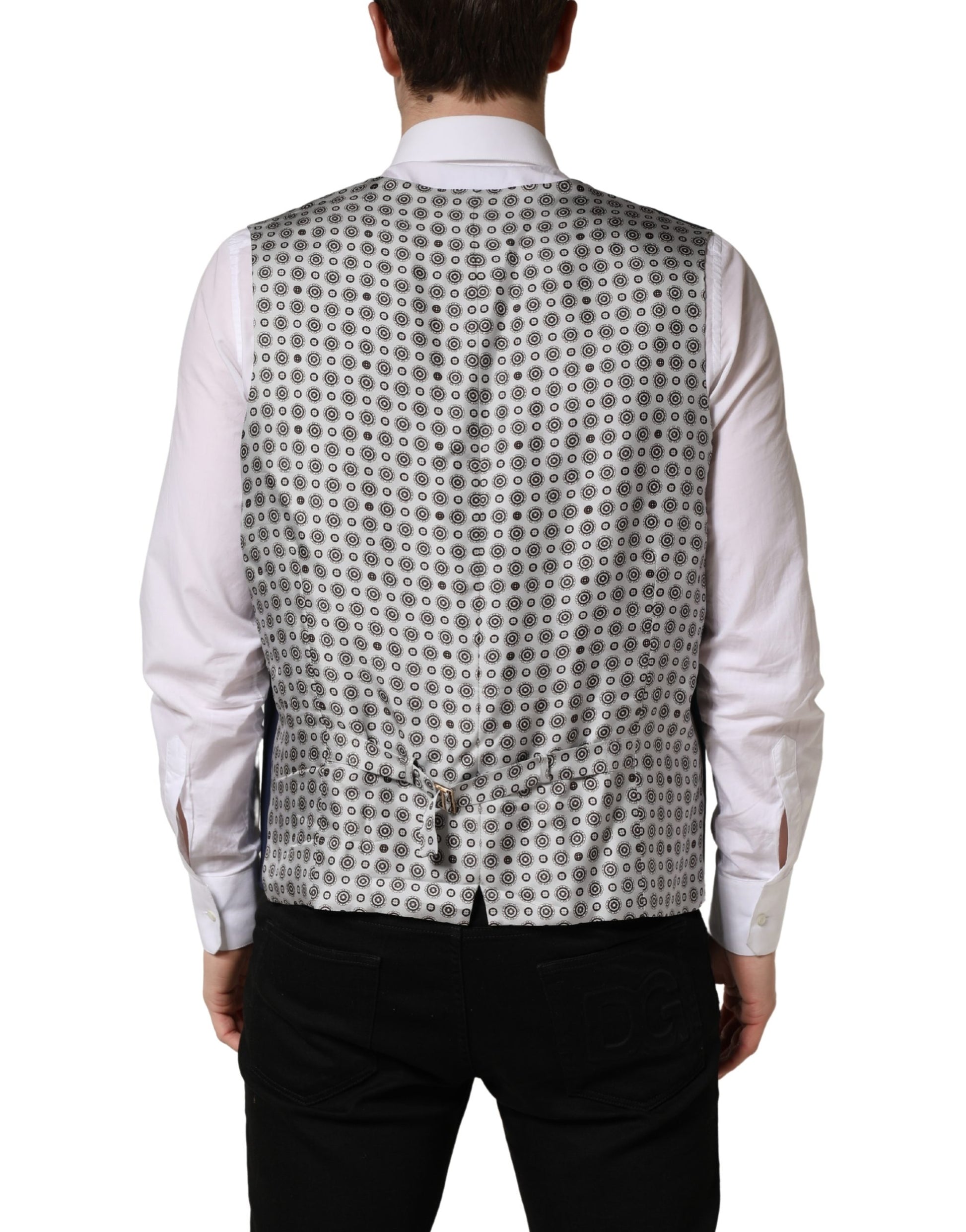 Navy Blue Wool Dress Formal Waistcoat Vest