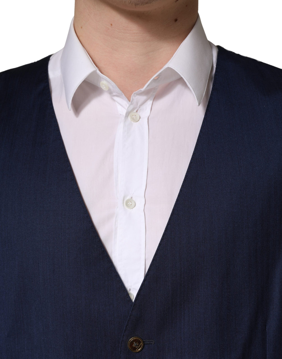 Navy Blue Wool Dress Formal Waistcoat Vest