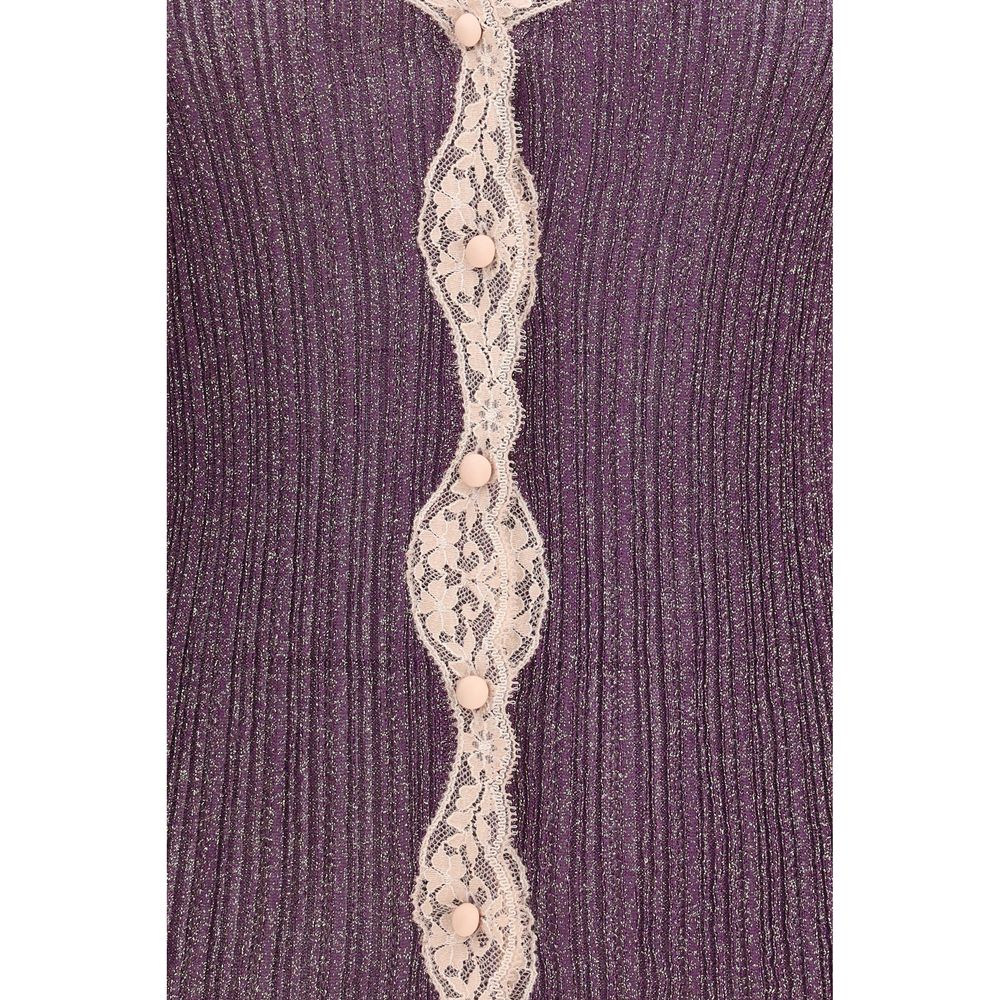 Purple Viscose Cardigan