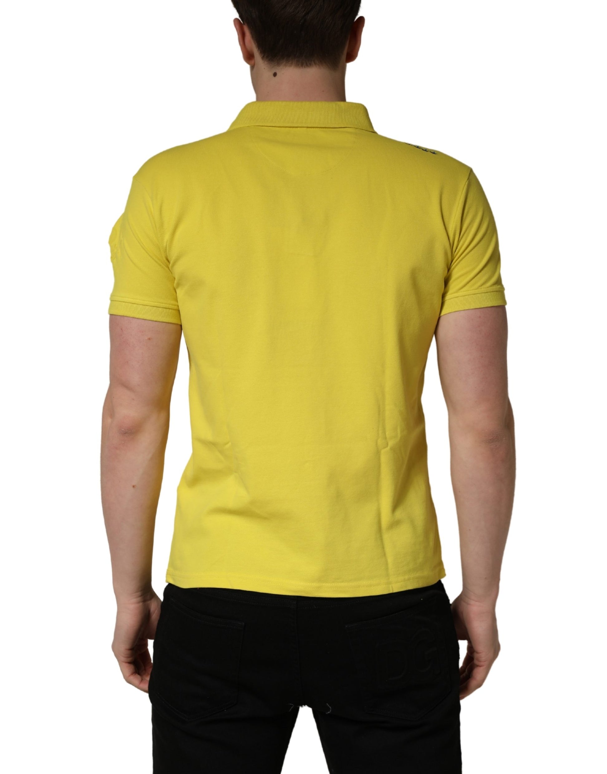 Yellow Short Sleeve Pique Men Cotton Polo Shirt T-shirt
