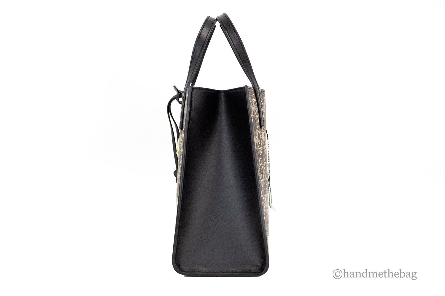Marc Jacobs Mini Grind Signet Printed Leather Crossbody Tote Handbag Purse
