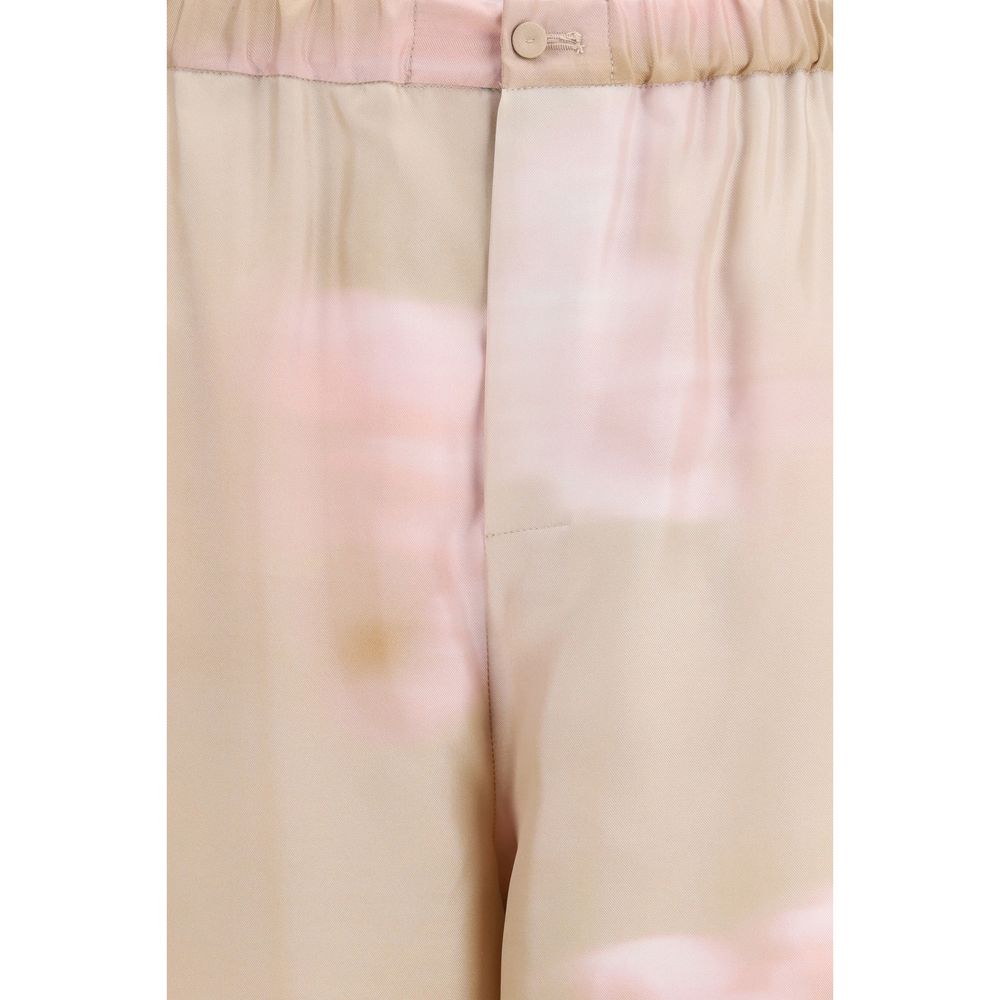 Multicolor Silk Casual Pants