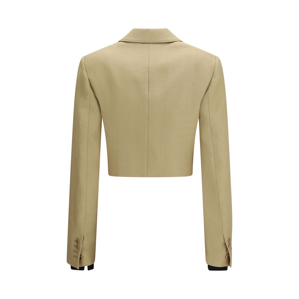 Beige Linen Denim Jacket
