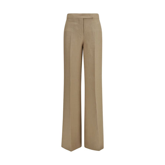 Beige Linen Casual Pants