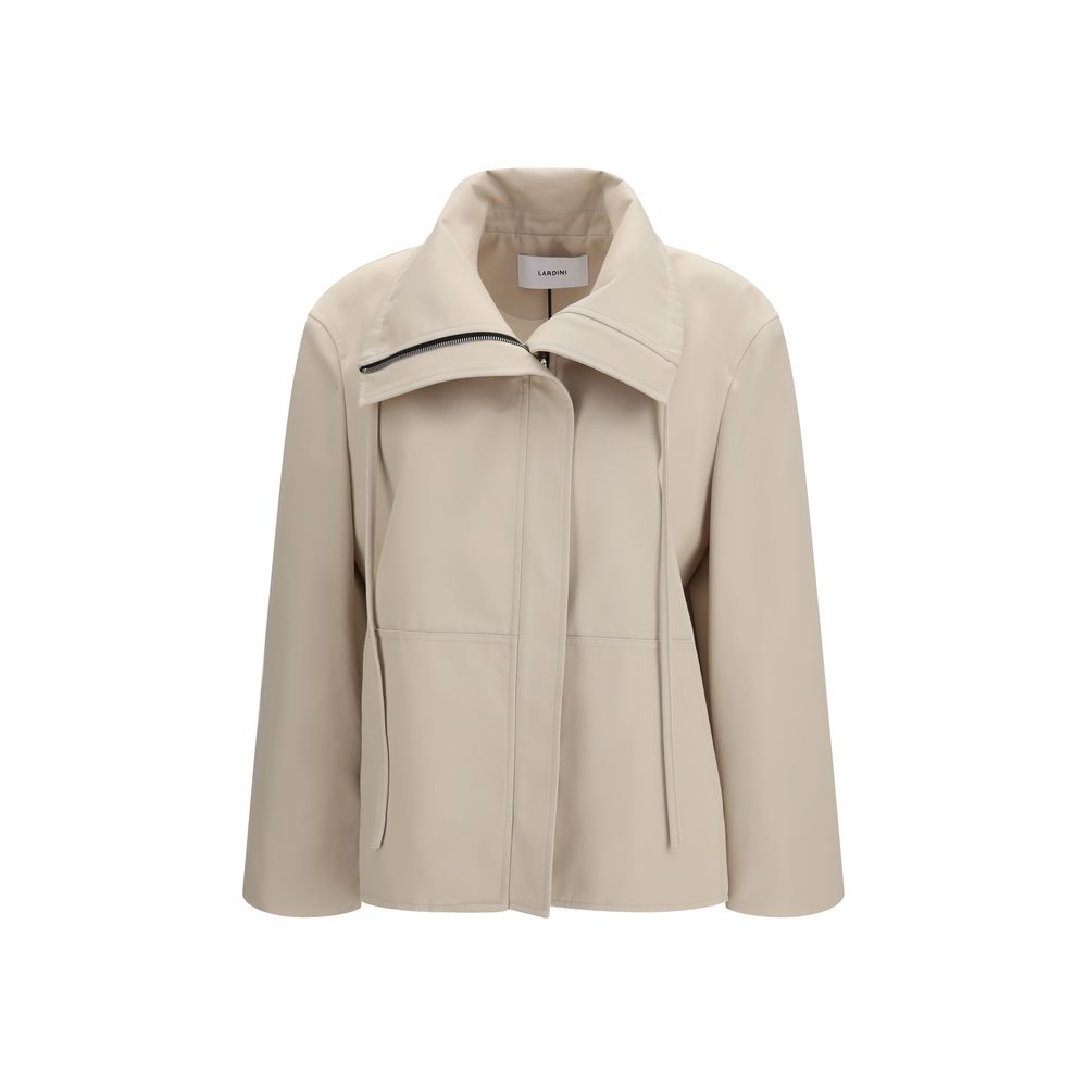 Beige Polyester Full-Length Jacket