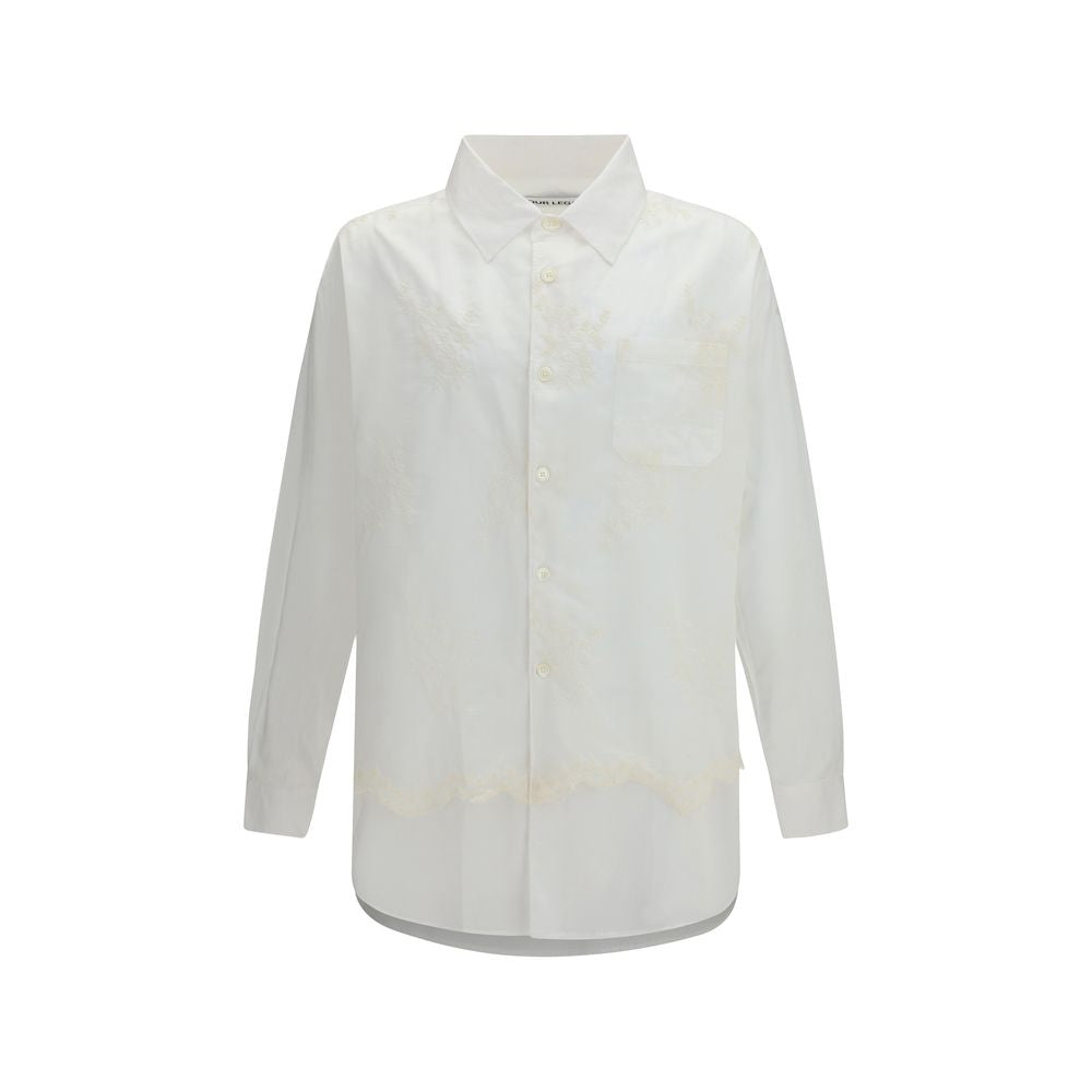 White Cotton Pattern Shirt