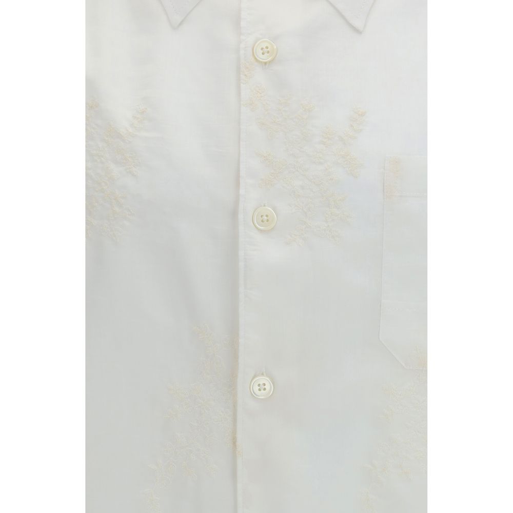 White Cotton Pattern Shirt