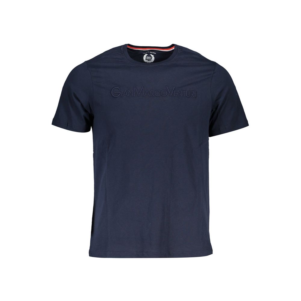 Blue Cotton Men T-Shirt