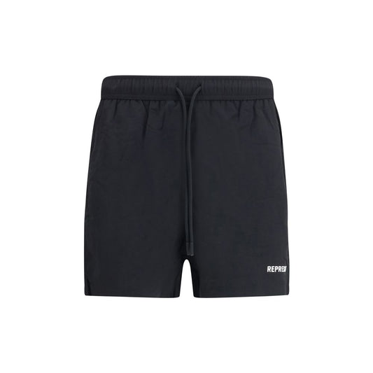 Black Fabric Short And Mini Shorts