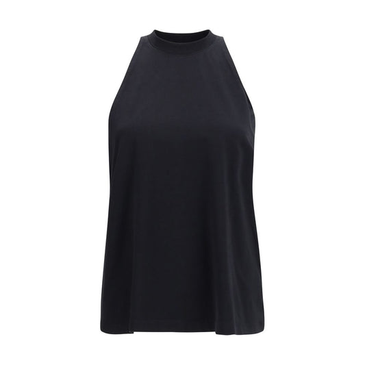 Black Cotton Sleeveles T-Shirt