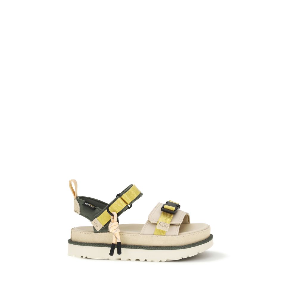 Beige Rubber Flat Sandals