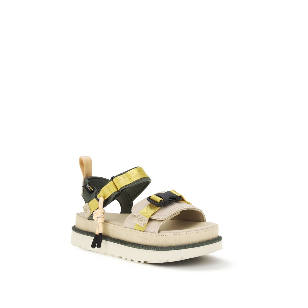 Beige Rubber Flat Sandals