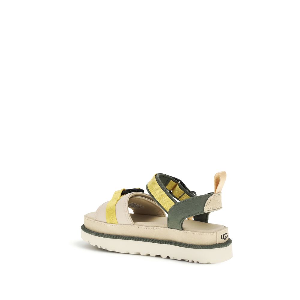 Beige Rubber Flat Sandals