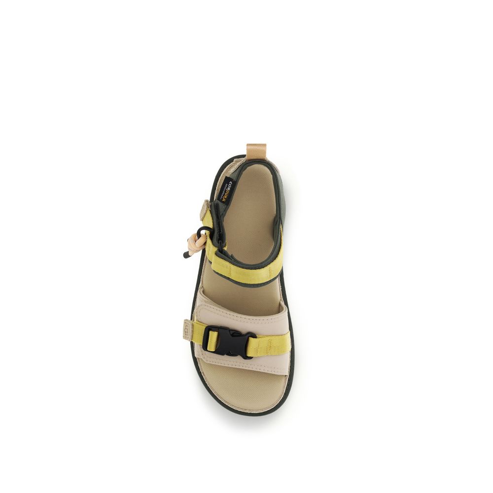Beige Rubber Flat Sandals