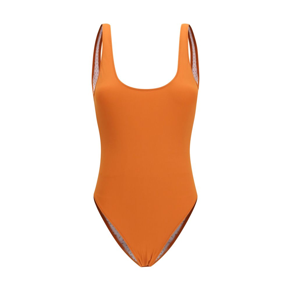Orange Polyamide One-Piece Swimsuit