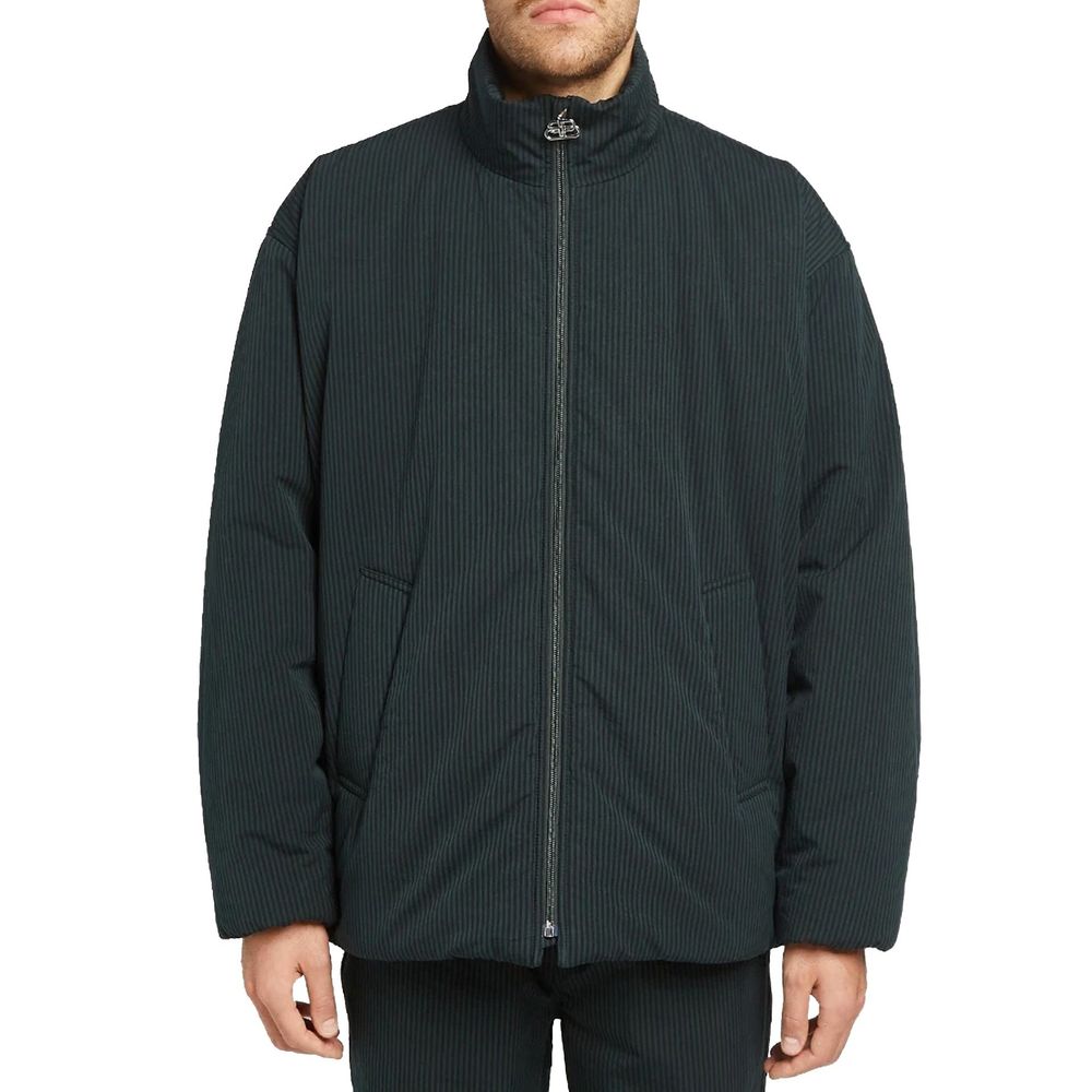 Black Cotton Full-Length Jacket