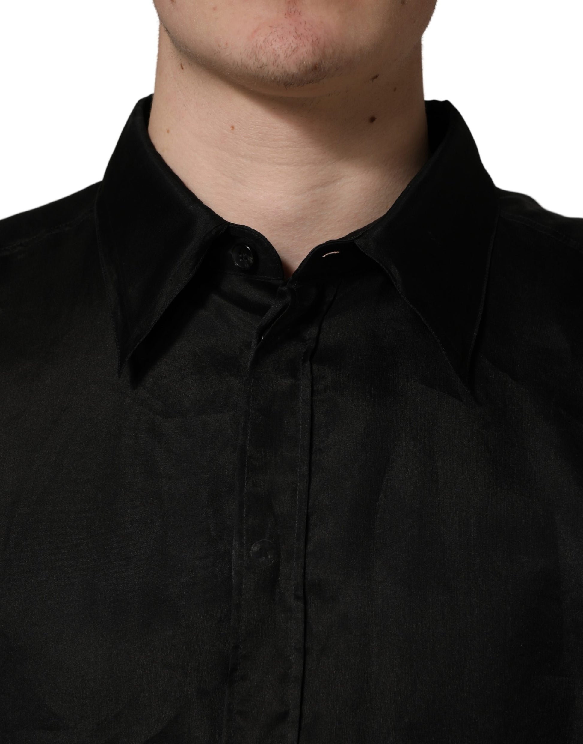Black Ruffle Detail Semi Sheer Shirt Jacket