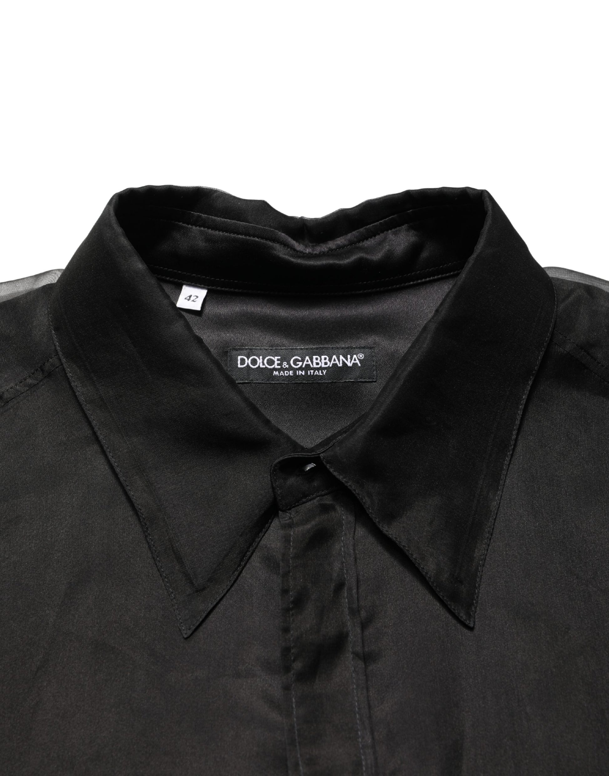 Black Ruffle Detail Semi Sheer Shirt Jacket