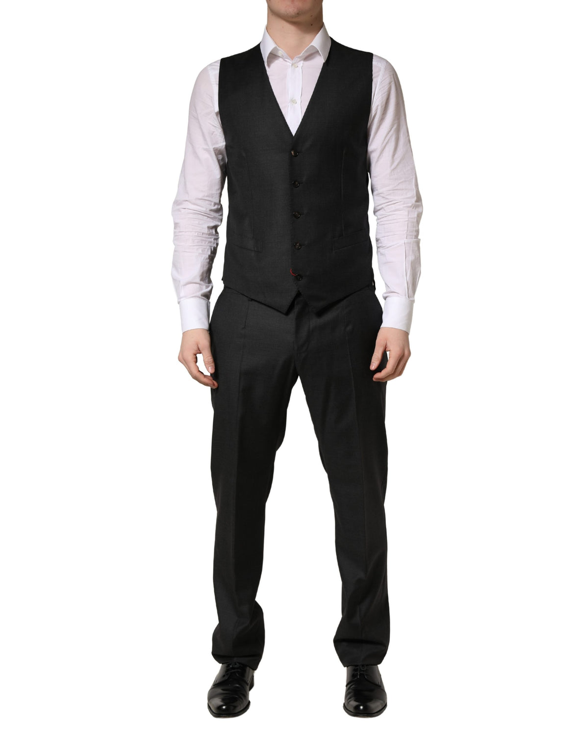 Black Wool Slim Fit Formal 3 Piece Men Suit
