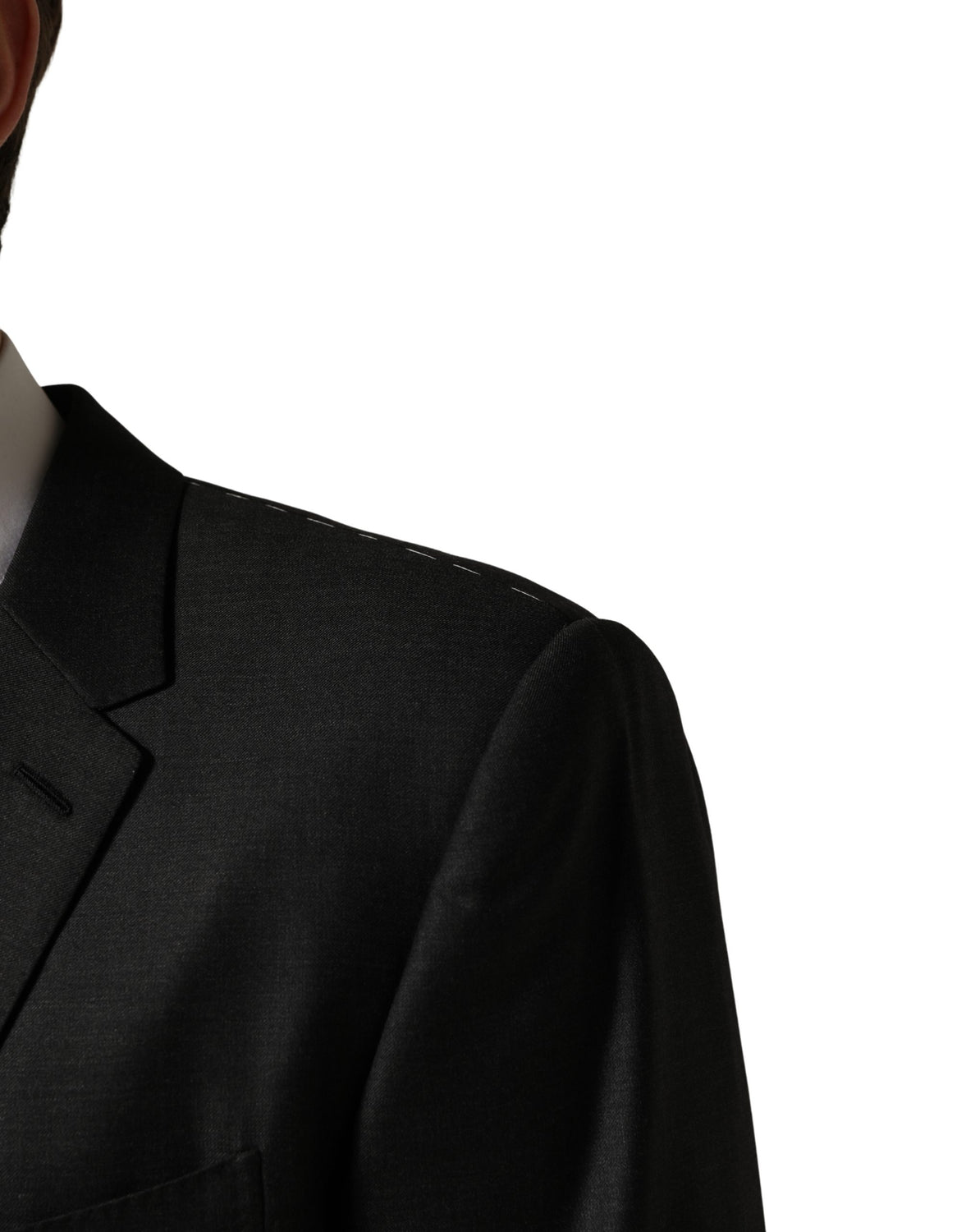 Black Wool 2 Buttons Formal 3 Piece Men Suit