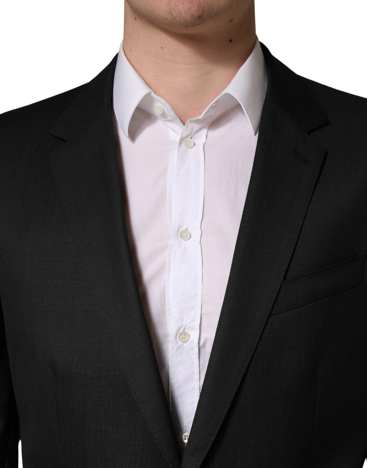 Black Wool 2 Buttons Formal 2 Piece Suit