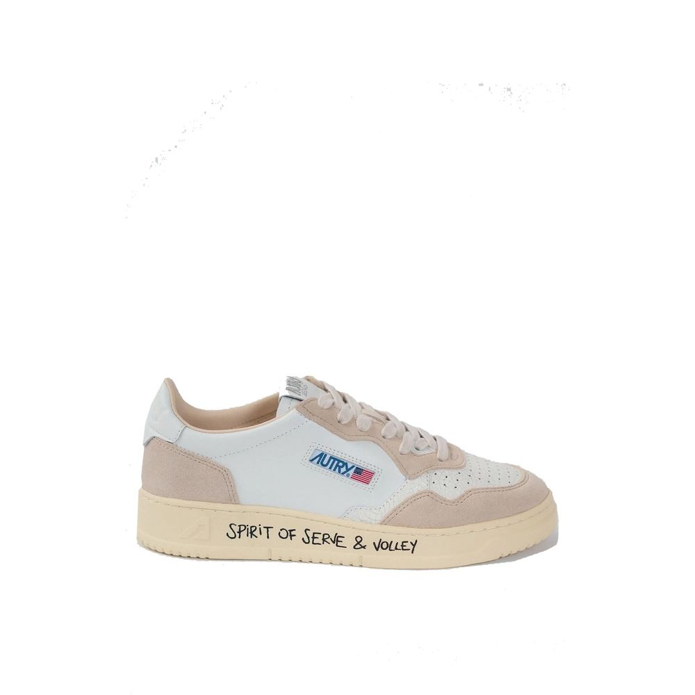 White Goatskin Low Top Sneakers