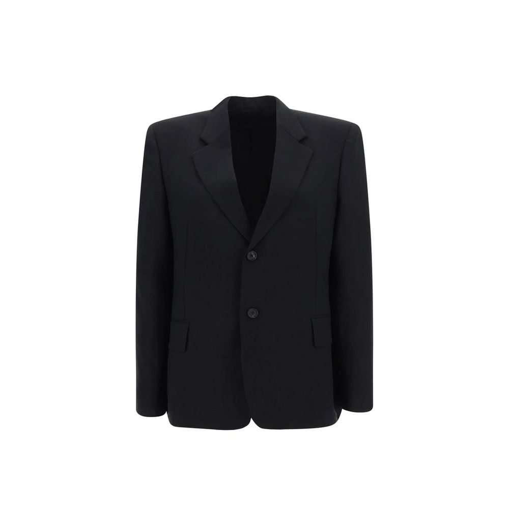 Black Wool Full-Length Jacket