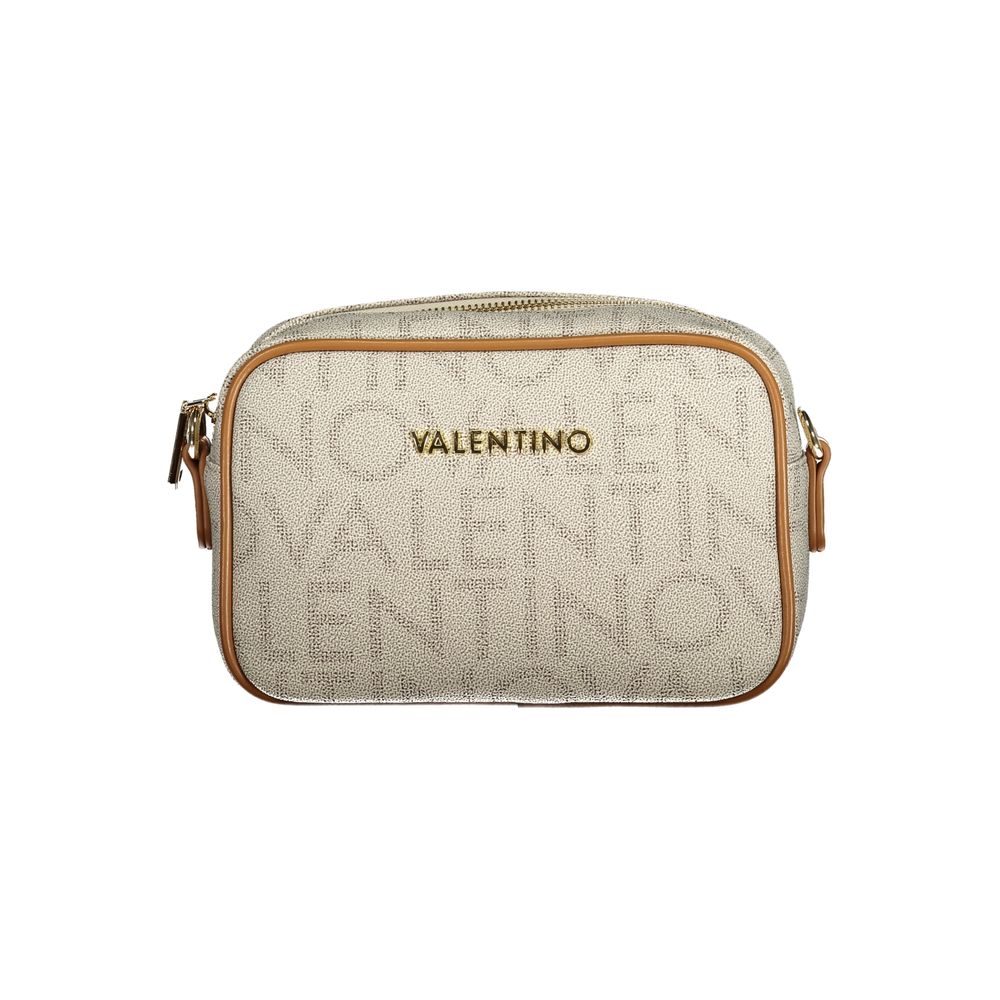 Beige Polyurethane Women Bag