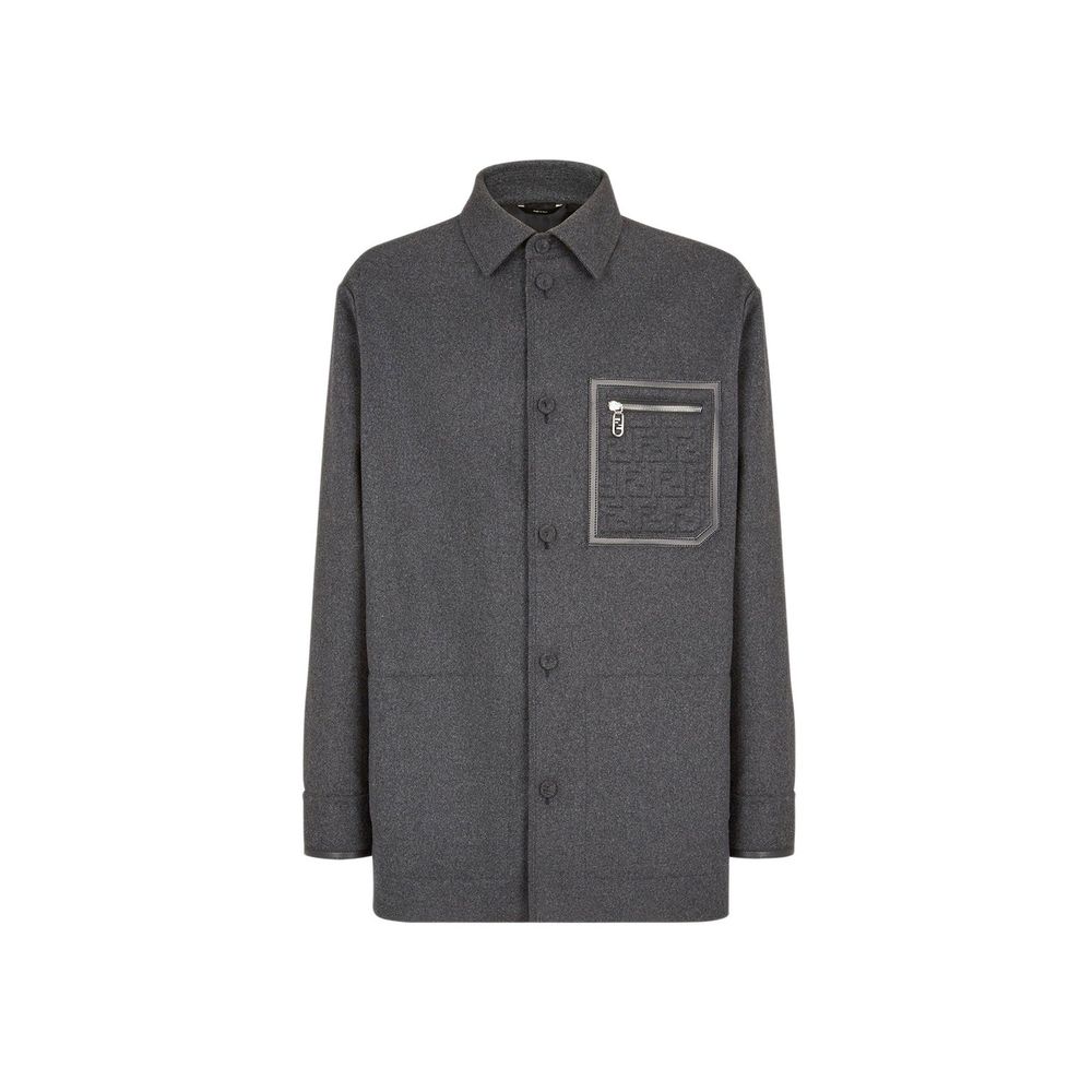 Gray Cashmere Full-Length Jacket