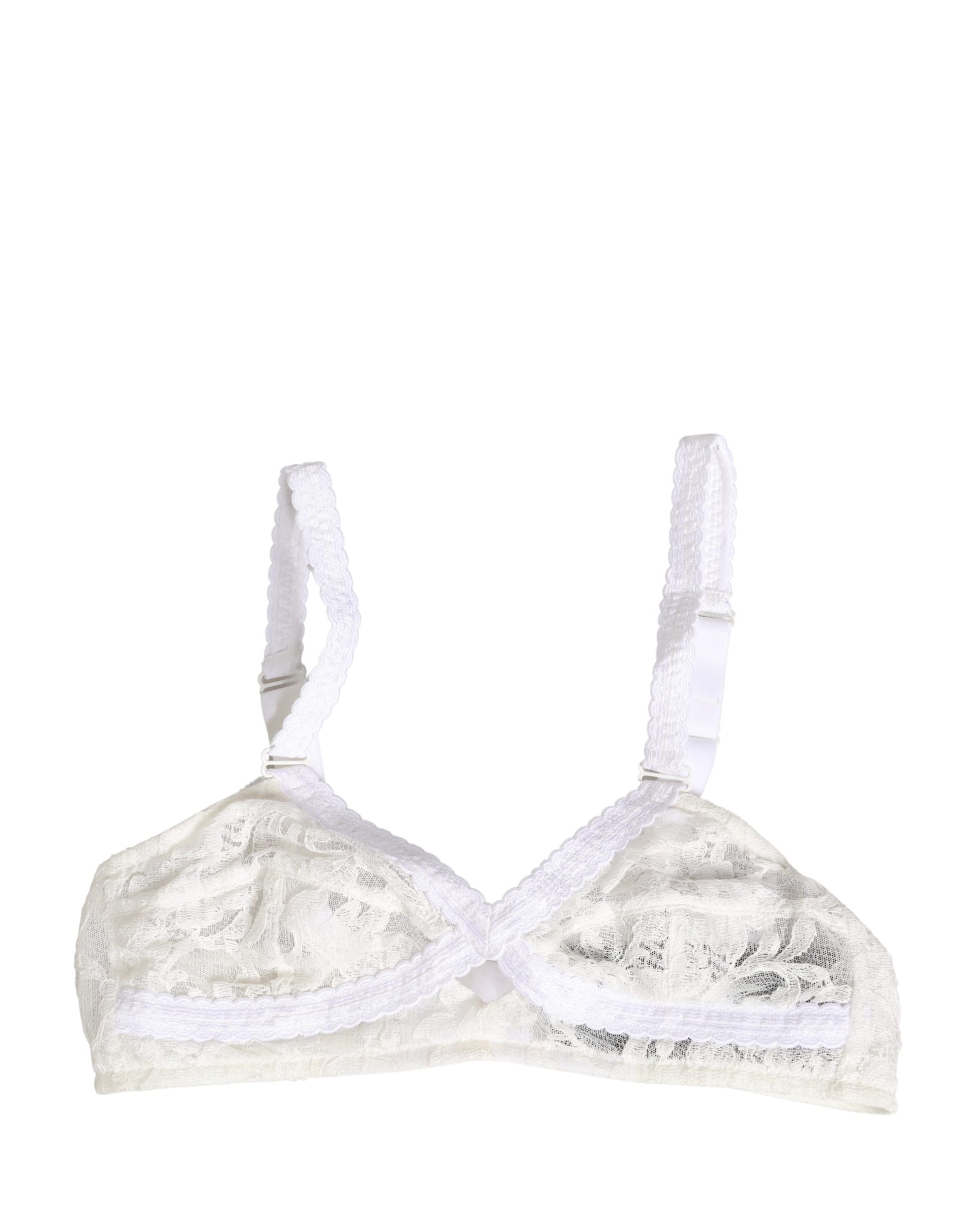 White Cotton Lace Wireless Soft Cup Bra Underwear