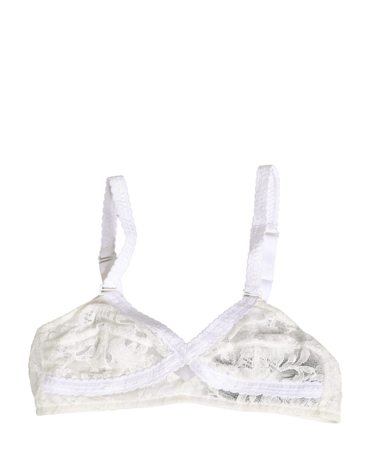 White Cotton Lace Wireless Soft Cup Bra Underwear