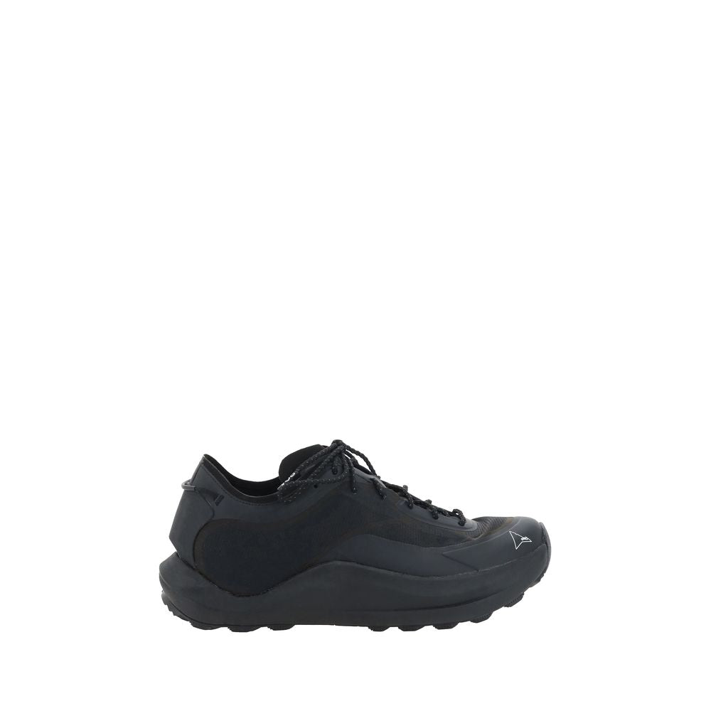 Black Polyester Athletic Sneakers