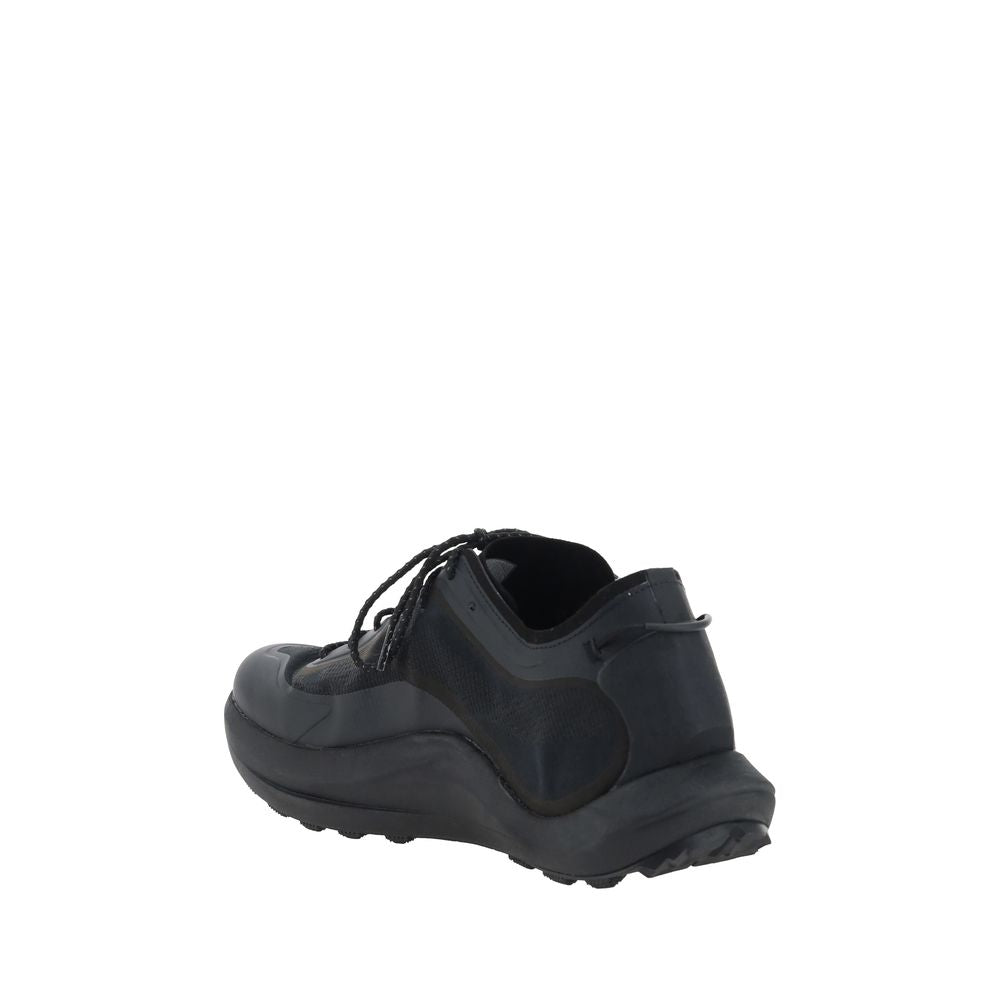 Black Polyester Athletic Sneakers