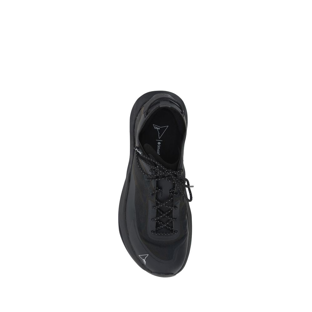 Black Polyester Athletic Sneakers