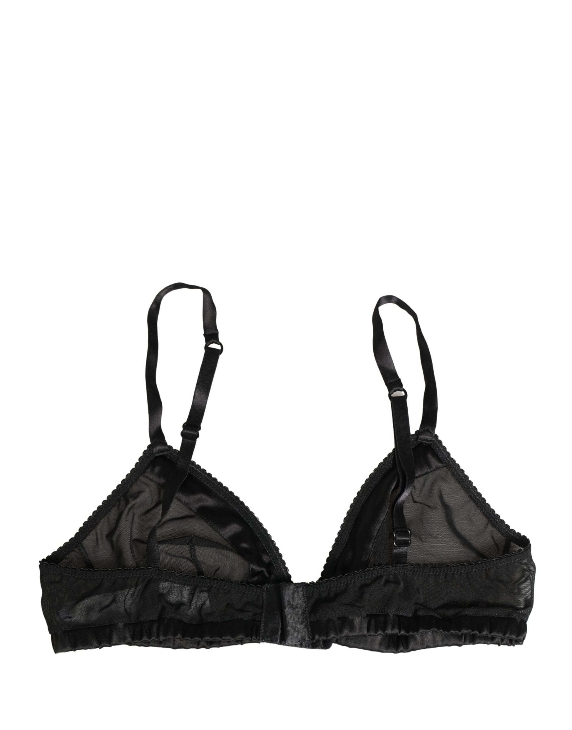 Black Nylon Stretch Soft Cup Brassiere Underwear