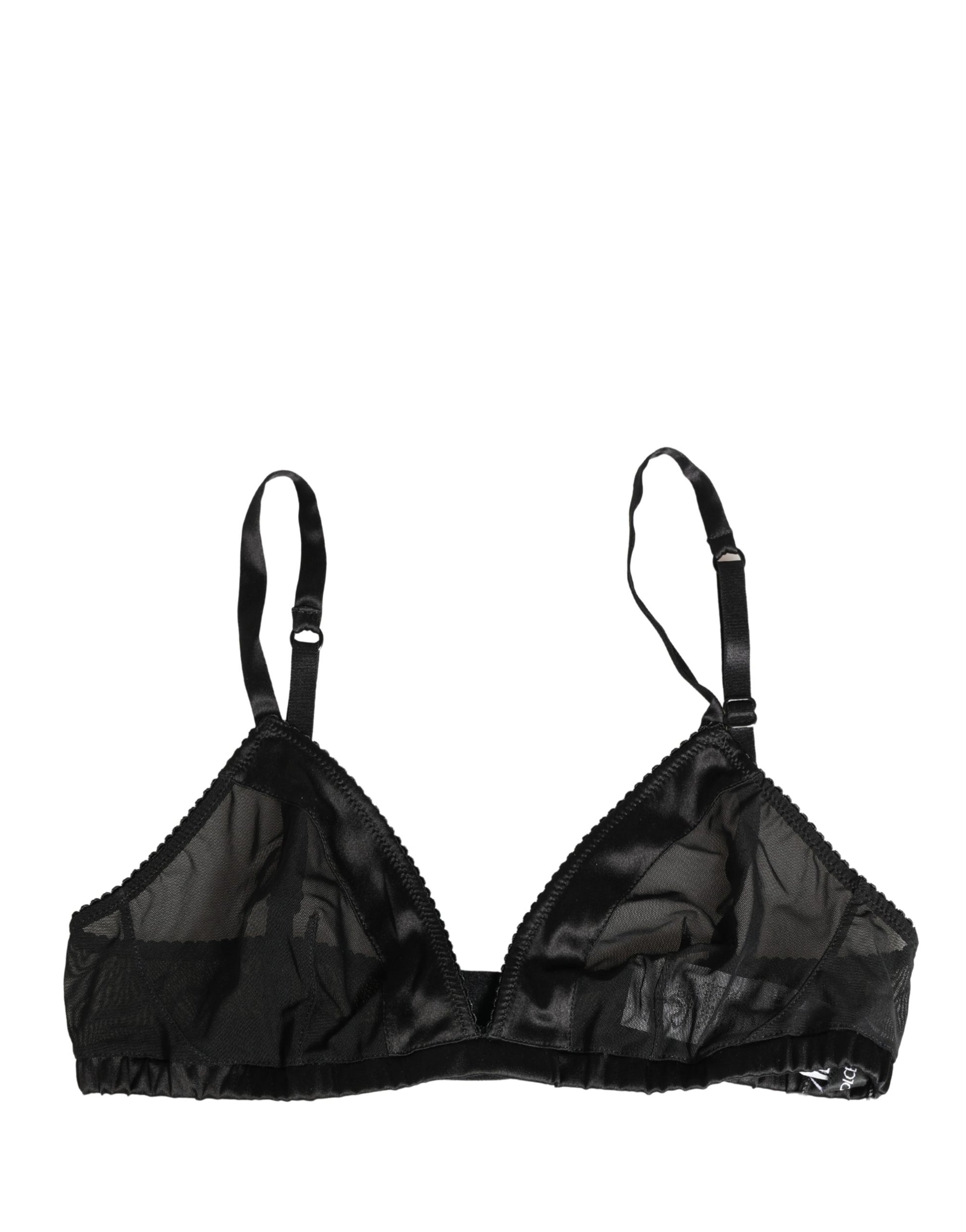 Black Nylon Stretch Soft Cup Brassiere Underwear